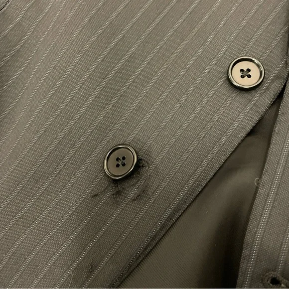 CANALI Made In Italy Subtle Stripe Wool Suit in Charcoal Size 42 L $2150